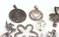 Lot of vintage 925 sterling silver pendants