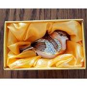Hand-Painted Goldfinch Trinket Box with Crystals
