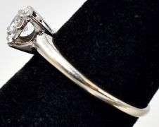 Sparkling 14K White Gold Solitaire Diamond Ring