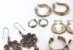 Group lot of Vintage 925 sterling silver earrings