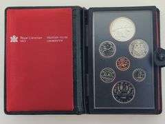1980 Canadian Proof Set With Artic Polar Bear Region Silver Dollar