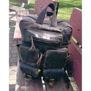 Buffalo Leather Travel Backpack with Multi Pockets