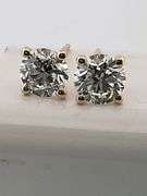 BRAND NEW 4.00 CARATS LAB GROWN DIAMOND STUDS. 14K YELLOW GOLD