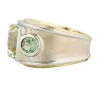 EVE 0.05ctw Diamond and Spinal Bezel Set Three Stone Band Ring in 18K