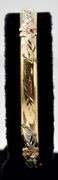 Wonderful 14K Yellow Gold Rose Designed Hinged Bracelet