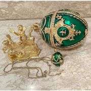 Fabergé-Style Egg 24k Gold 200 Austrian Crystals