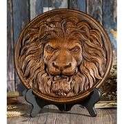 Hand-Carved Lion Head Wall Art