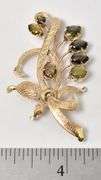 Unique Natural Star Sapphire Gemstone  Brooch in 10K Yellow Gold