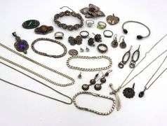 Big group lot of vintage sterling silver miscellaneous jewelry