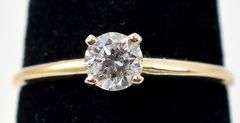 Stunning 14K Yellow Gold Solitaire Diamond Ring