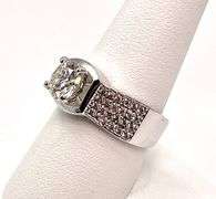 Impressive 14 Kt White Gold Plated 2.65 Ct Lab Simulated Diamond Ring