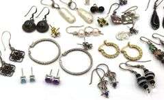 Group lot of vintage 925 sterling silver earrings
