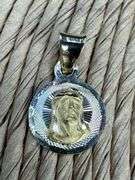 14k Tri-Color Gold Loving Father Sacrifice Christ Crucified Medallion Pendant