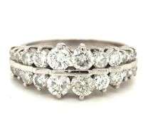 14kt White gold 1.50ctw double row diamond band