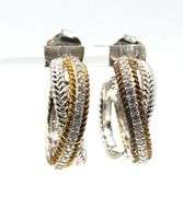 925 Sterling silver Judith Ripka hoop earrings