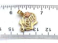 14kt Yellow gold Mom pendant charm