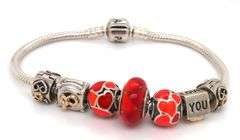 925 Sterling silver Pandora bracelet with 7 charms