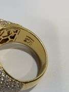 All-Ice Diamond Men’s 14K Yellow Gold Star & Moon Ring with Over 7CTW Natural Diamonds, Size 15