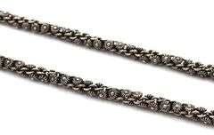 Vintage 925 sterling silver signed flower link chain necklace