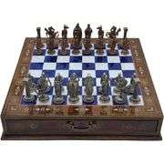 Chess Set with British Army Metal Pieces