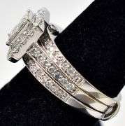 Elegant 10k White Gold Diamond Cluster Ring