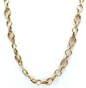 14kt Yellow gold double oval link chain necklace
