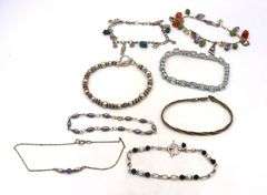 Group lot of 8 vintage 925 sterling silver bracelets