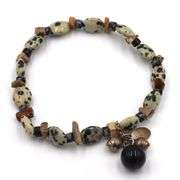 Jasper bracelet with 925 sterling silver charms