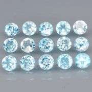 Matched! 15 piece 9.50ct full fire sky blue Topaz set!