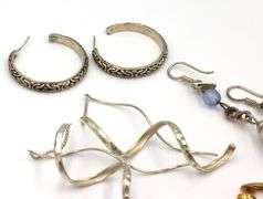 Group lot of vintage 925 sterling silver earrings