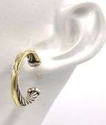 David Yurman cable classic 2 tone cross over hoop