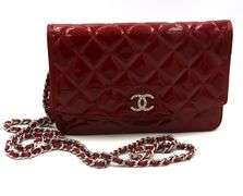 Chanel red patent leather mini single flap handbag