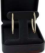 14kt  Yellow gold 1.38ctw diamond in out hoop earrings