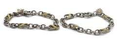 Lot of 2 Judith Ripka 925 sterling silver signed bracelets