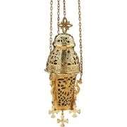 Vintage-style Hanging Brass Incense Burner