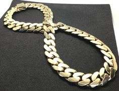 14K YELLOW GOLD SOLID CUBAN LINK CHAIN