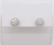 Diamond Halo Cluster Earrings