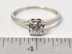 Stunning 14K White Gold Solitaire Diamond Ring