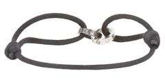 Cartier Charity Love 4 Diamonds Double Rings Cord Bracelet in 18K and Black Ceramic