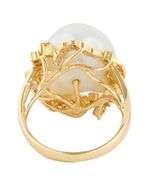 16.50MM Biwa Pearl and 0.30ctw Diamond Frame Freeform Ring in 18K