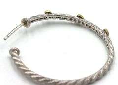 Judith Ripka 2  tone hoop earrings