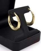14kt Yellow gold diamond cut hoop earrings