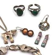 Group of vintage 925 sterling silver mixed jewelry