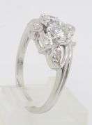 Vintage Toi-et-Moi Diamond Ring in 14k White Gold