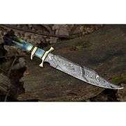 Damascus Steel Hunting Knife Camel Bone Handle