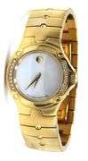 Movado Sport Edition quartz mother of pearl dial watch with diamond bezel