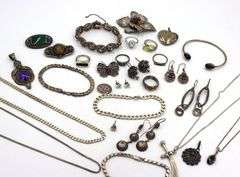 Big group lot of vintage sterling silver miscellaneous jewelry