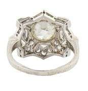 Vintage 2.06ctw European and Round Diamond Milgrain Heirloom Ring in Platinum