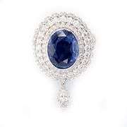 18k (750) White Gold Convertible Ring in Natural Sapphire and Natural Diamond