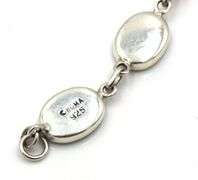 925 Sterling silver signed multi color gemstone link bracelet